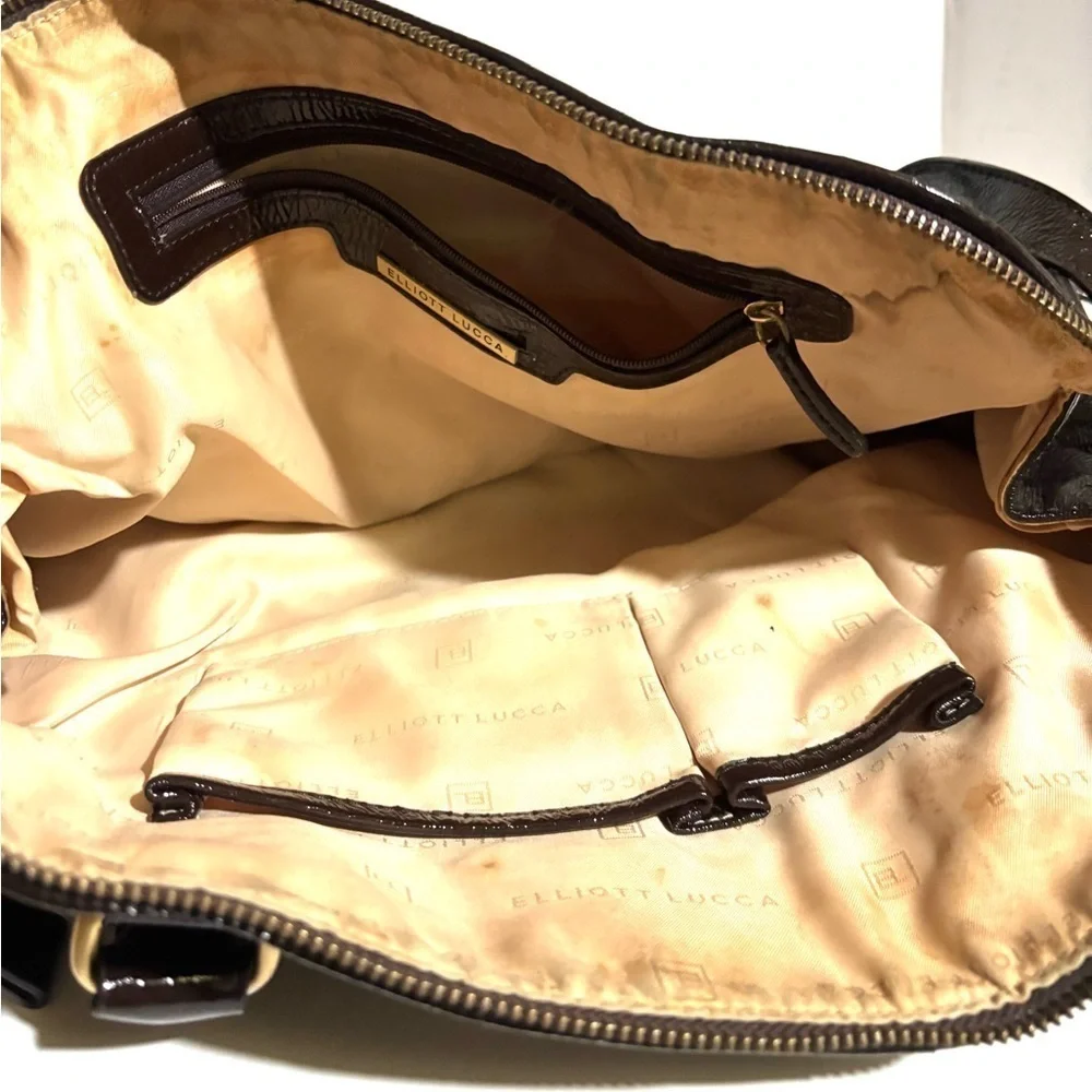 Elliott lucca metallic Elegant Brown Leather Handbag